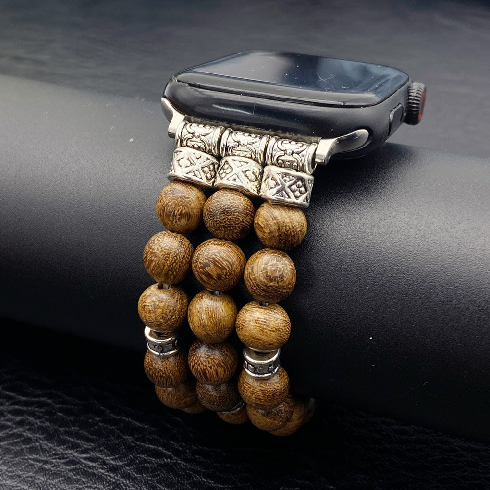 Wood Bead Bracelet With Strap