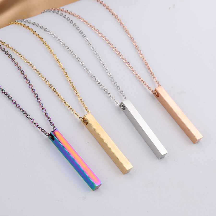 Engraved Bar Necklace