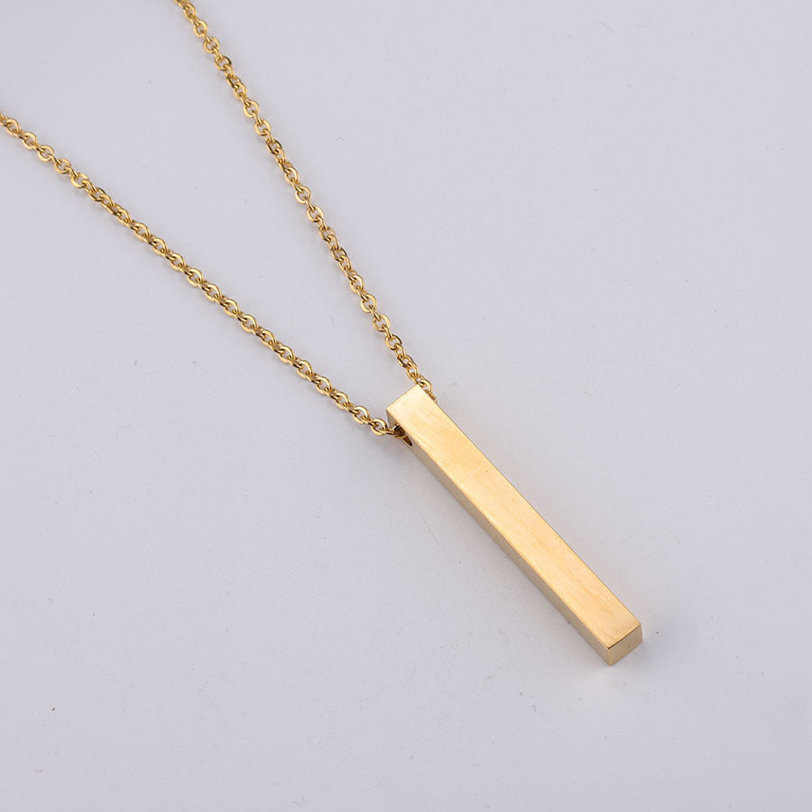 Engraved Bar Necklace