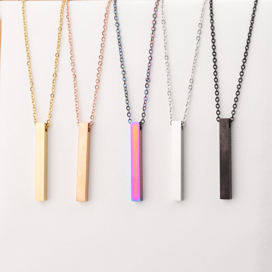 Engraved Bar Necklace