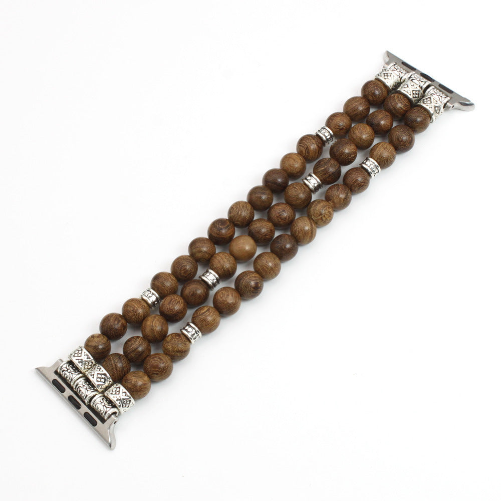 Wood Bead Bracelet With Strap