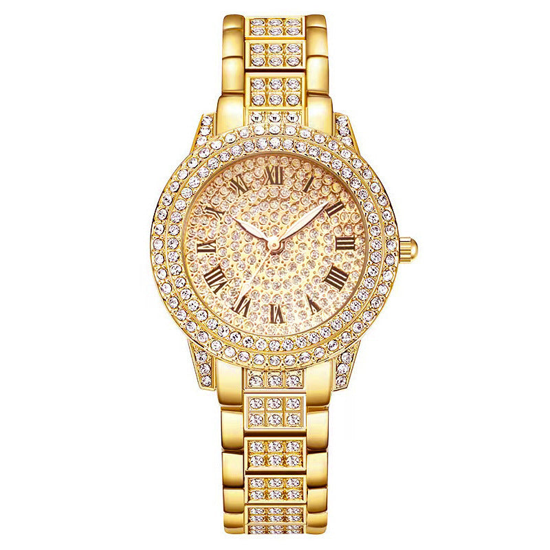 Women's Diamond Fashion Roman Quartz Watch Five-piece Set